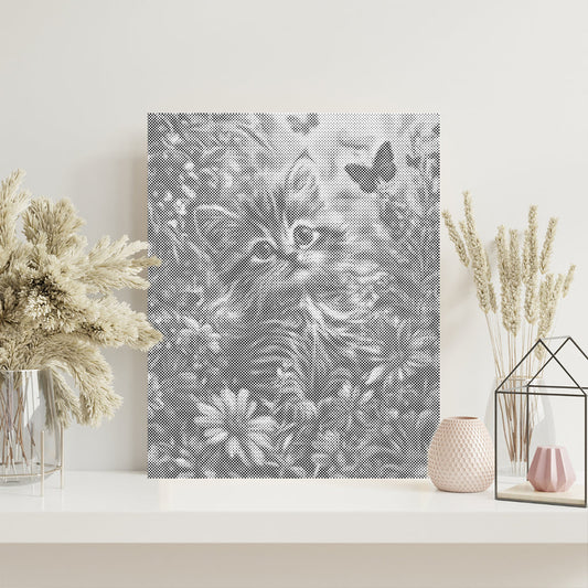 Chaton de jardin - Peinture à points