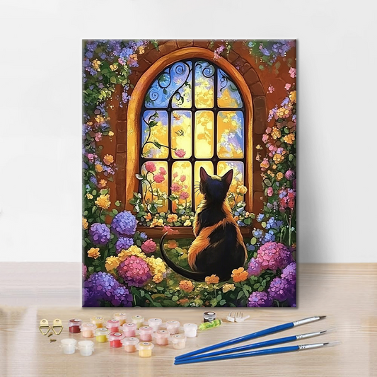 Fleurs et chats – Peinture par numéros