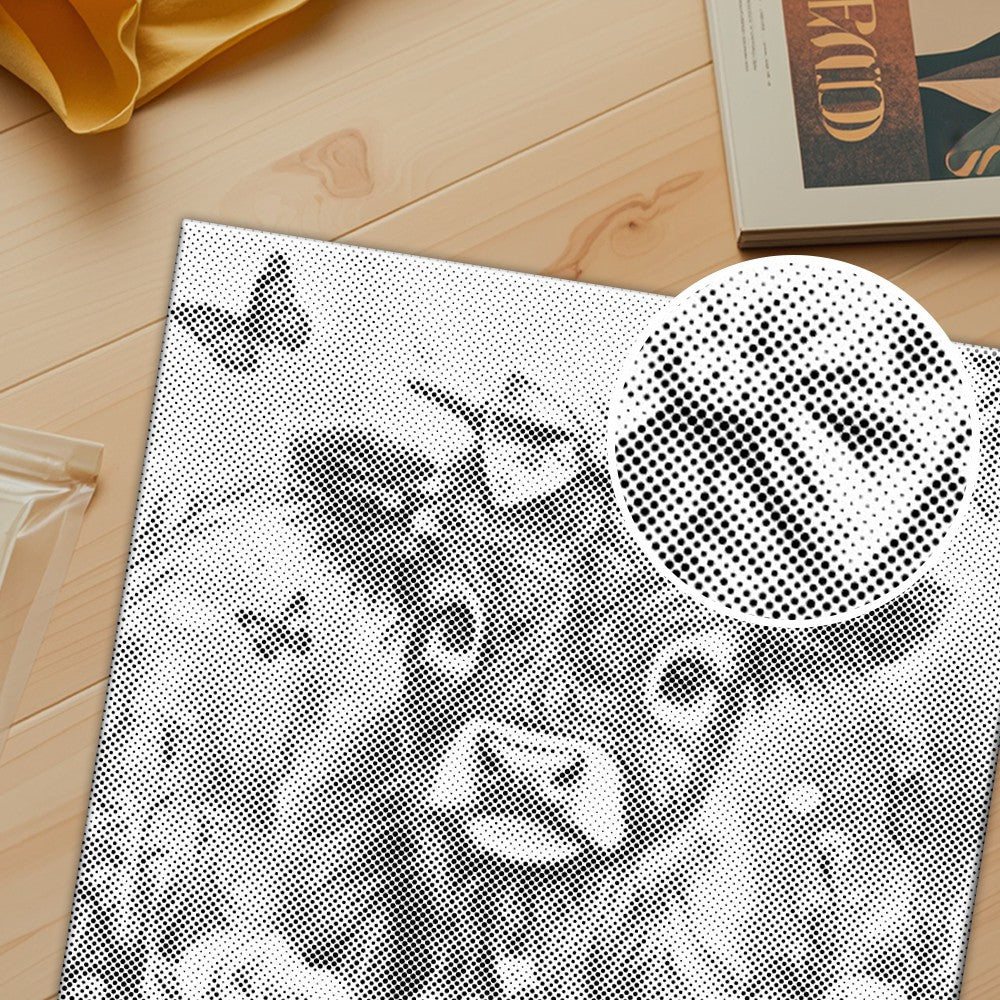 Adorable veau des Highlands avec des fleurs - Peinture à points