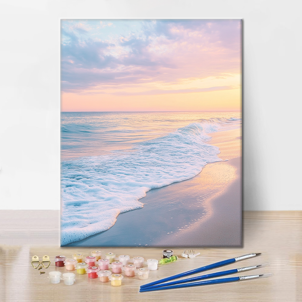 Plage paisible de l'aube - Peinture par numéros