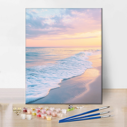 Plage paisible de l'aube - Peinture par numéros