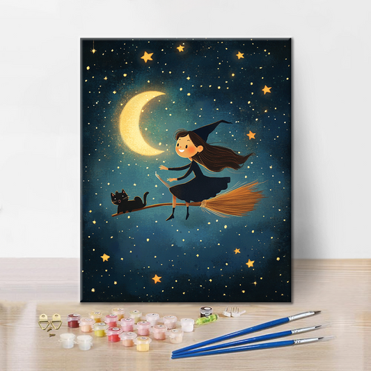 La sorcière au clair de lune – Peinture par numéros
