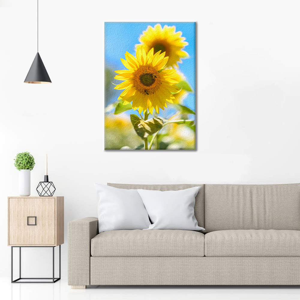 Un tournesol jaune – Peinture par numéros