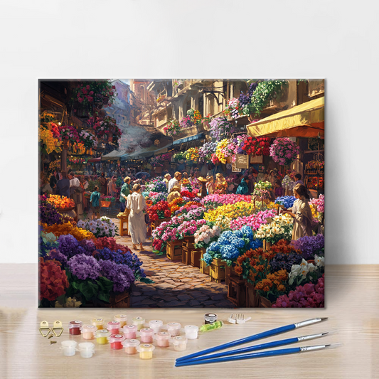 Marché aux fleurs – Peinture par numéros