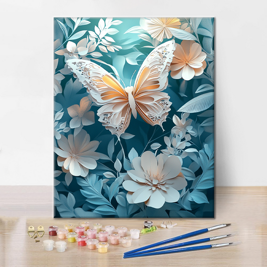Le papillon de papier - Peindre par numéros