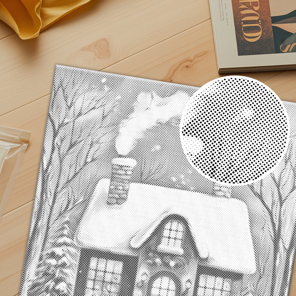 La maison de Noël - Peinture à points
