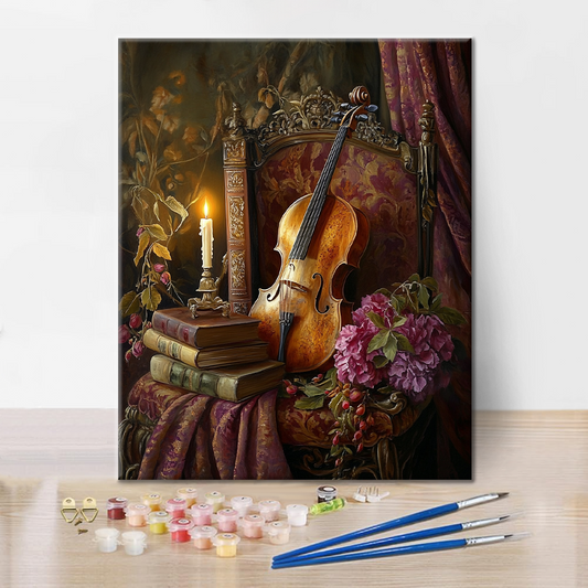 Violon et livre - Peinture par numéros