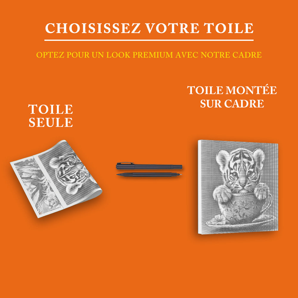 Adorable tigre - Peinture à Points