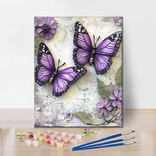 Papillon violet – Peinture par numéros