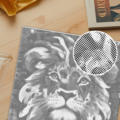 Lion au cœur courageux - Peinture à points