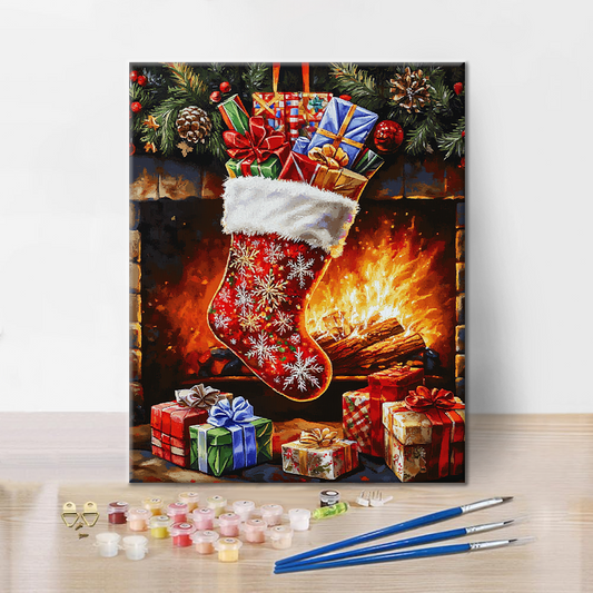 Chaussette de Noël - Peinture par numéros