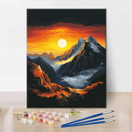 Au sommet des nuages et de la brume - Peinture par numéros