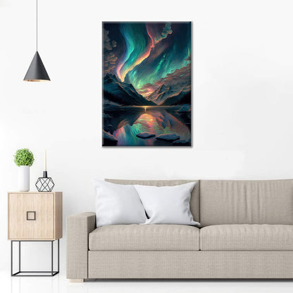 Aurores boréales colorées – Peinture par numéros