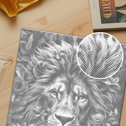 Feuillage et fureur du lion - Peinture pointilliste