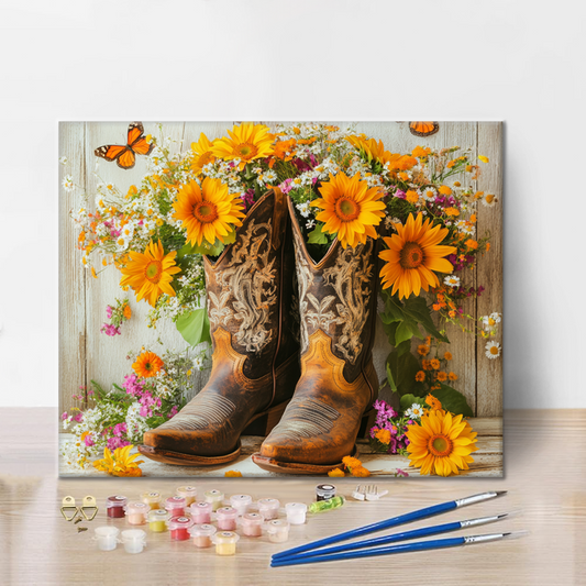 Bottes de cow-boy western – Peinture par numéros