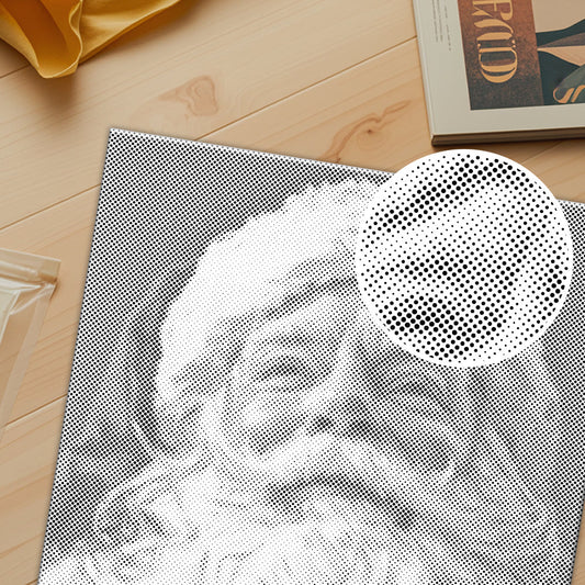 Le Père Noël bienveillant - Peinture à points