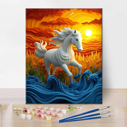 Cheval au galop - Peindre par numéros