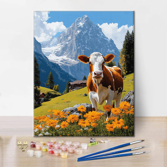 Vache Suisse - Peinture par Numéros