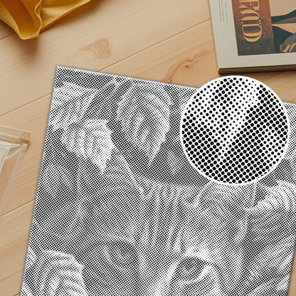 Feuilles et chat - Peinture à points