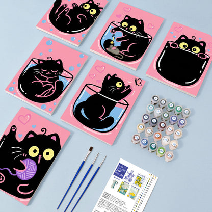 Chats roses et noirs