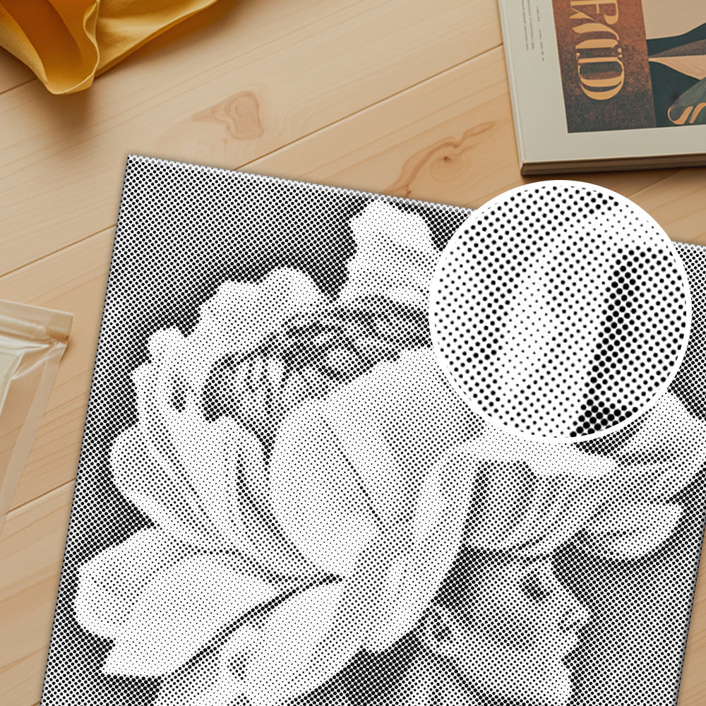 Fleur et femme - Peinture à points