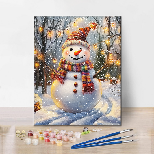 Bonhomme de neige festif - Peinture par numéros