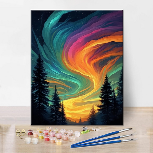 Galaxie tourbillonnante colorée – Peinture par numéros