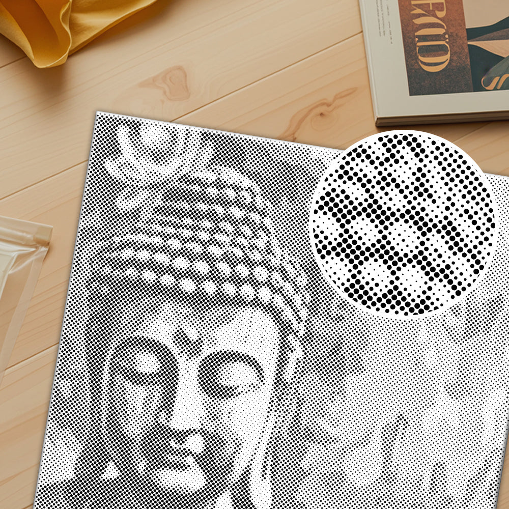 Bouddha avec une fleur - Peinture à points