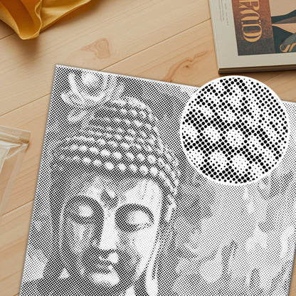 Bouddha avec une fleur - Peinture à points