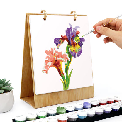 Édition Fleurs – Calendrier de Bureau 2027 à Peindre par Numéros