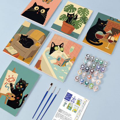 Chat noir tranquille