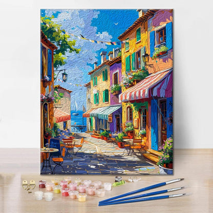 Ville méditerranéenne – Peinture par numéros