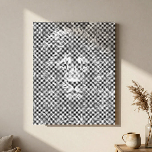 Feuillage et fureur du lion - Peinture pointilliste