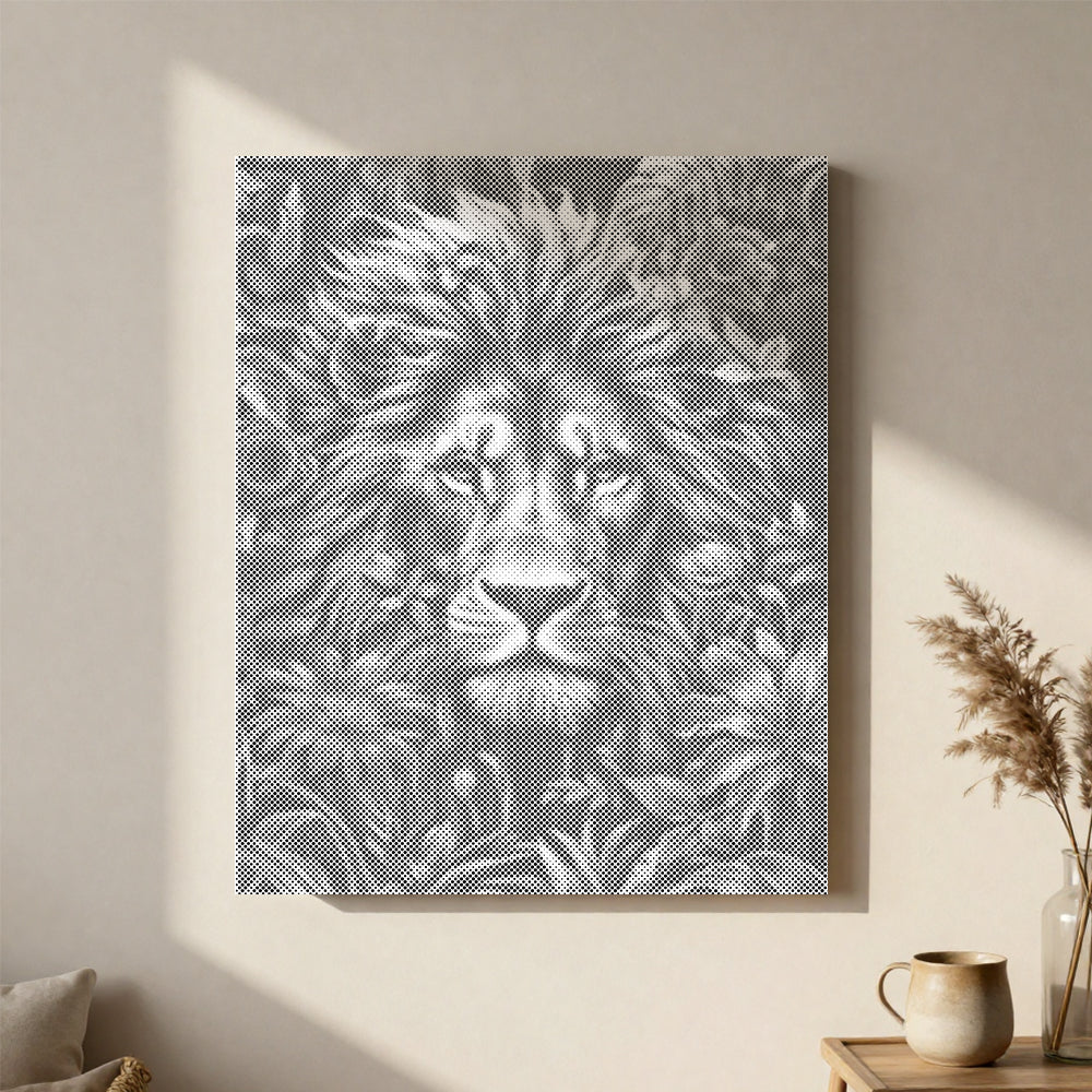 Feuillage et fureur du lion - Peinture pointilliste