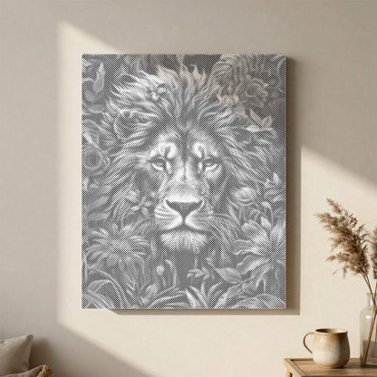 Feuillage et fureur du lion - Peinture pointilliste