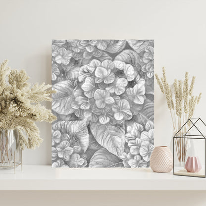 Hortensias en groupes - Peinture à points