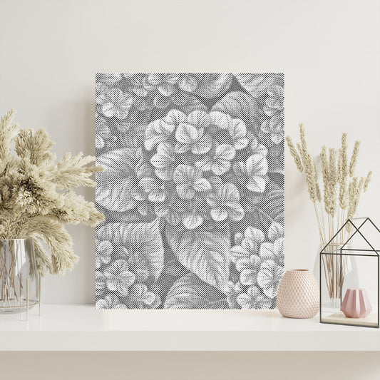 Hortensias en groupes - Peinture à points