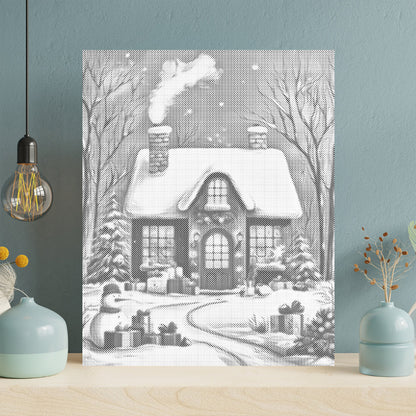 La maison de Noël - Peinture à points