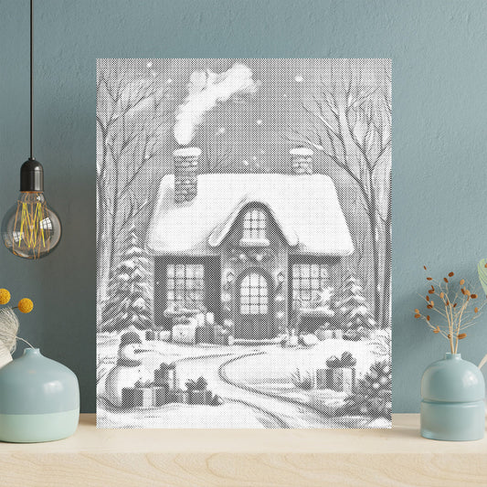 La maison de Noël - Peinture à points