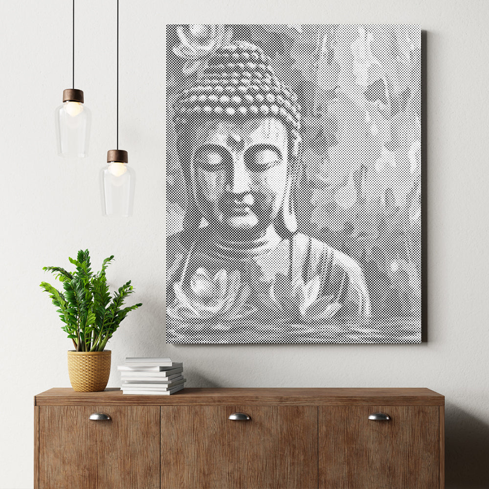 Bouddha avec une fleur - Peinture à points