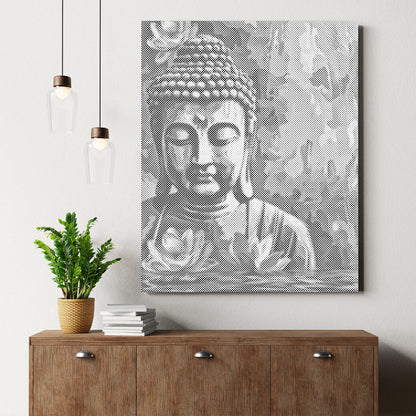 Bouddha avec une fleur - Peinture à points