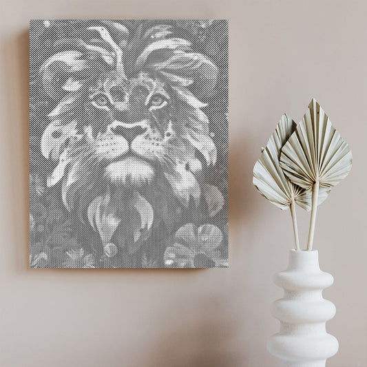 Lion au cœur courageux - Peinture à points