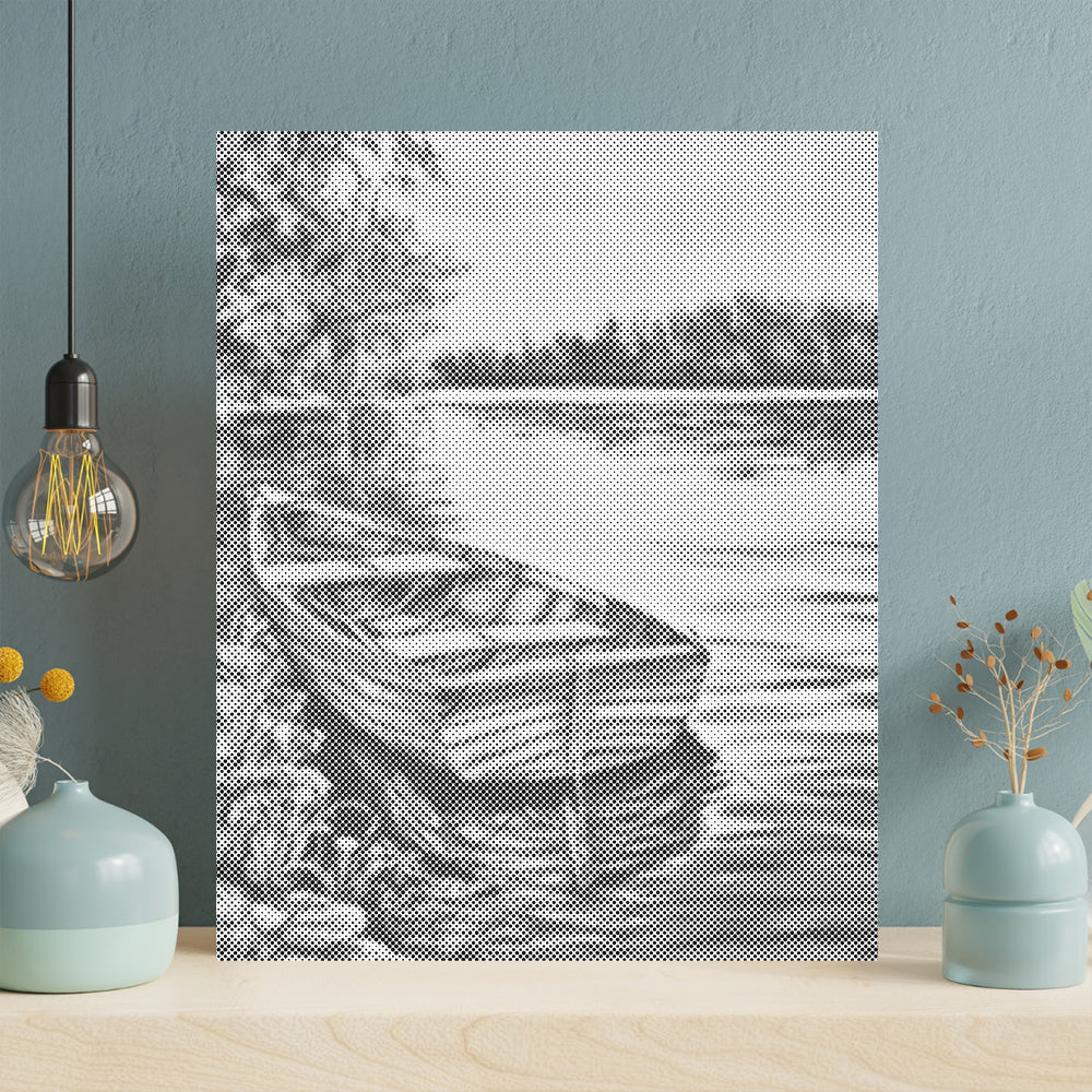 Bateaux sur le lac - Peinture à points