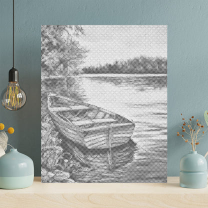 Bateaux sur le lac - Peinture à points