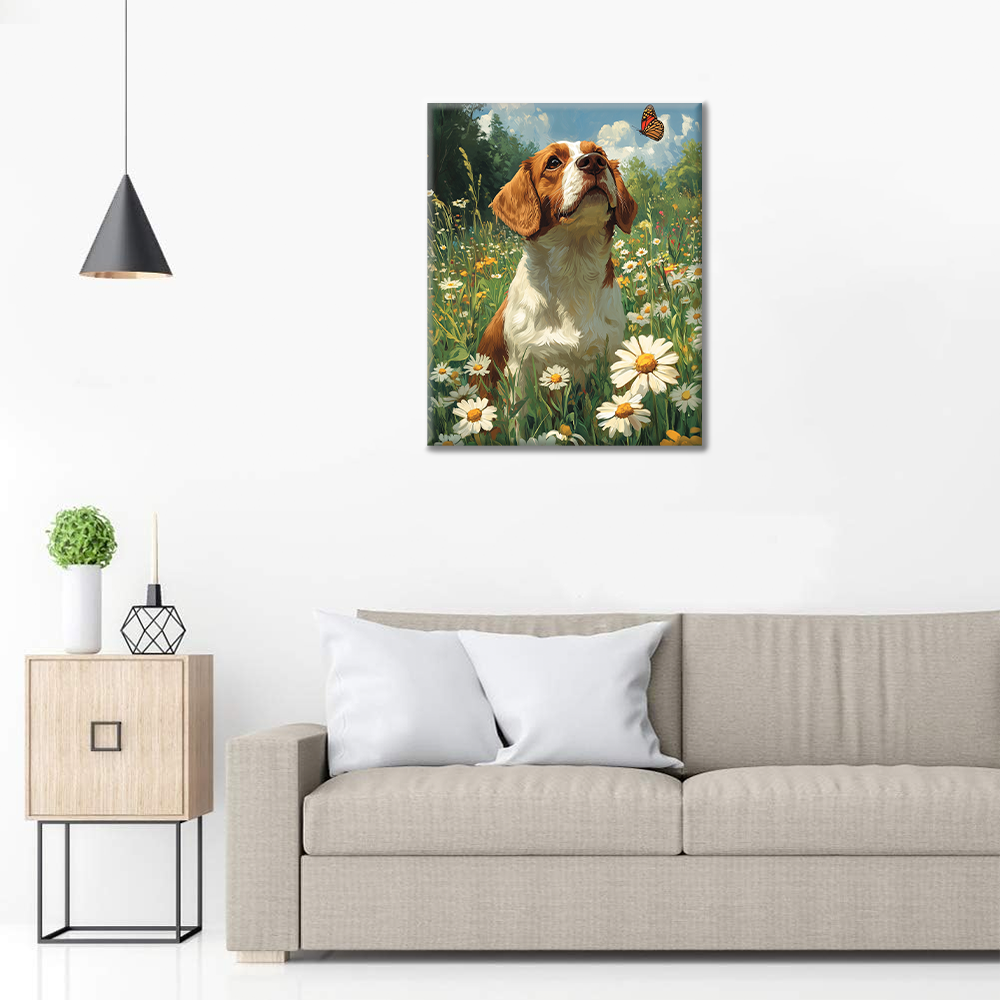 Chien et papillon – Peinture par numéros