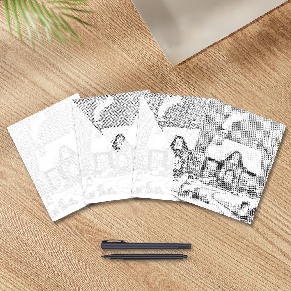 La maison de Noël - Peinture à points