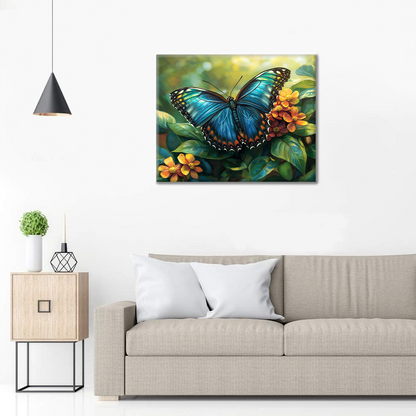 Papillon bleu – Peinture par numéros