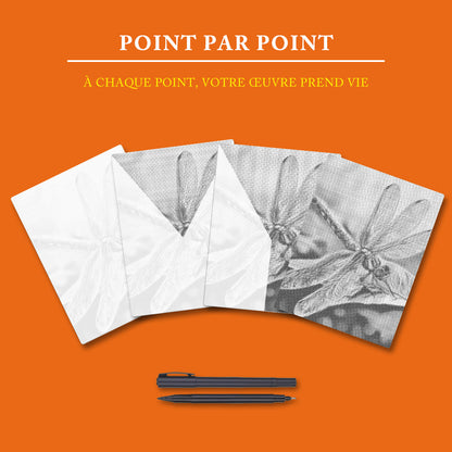 Libellule colorée - Peinture à Points