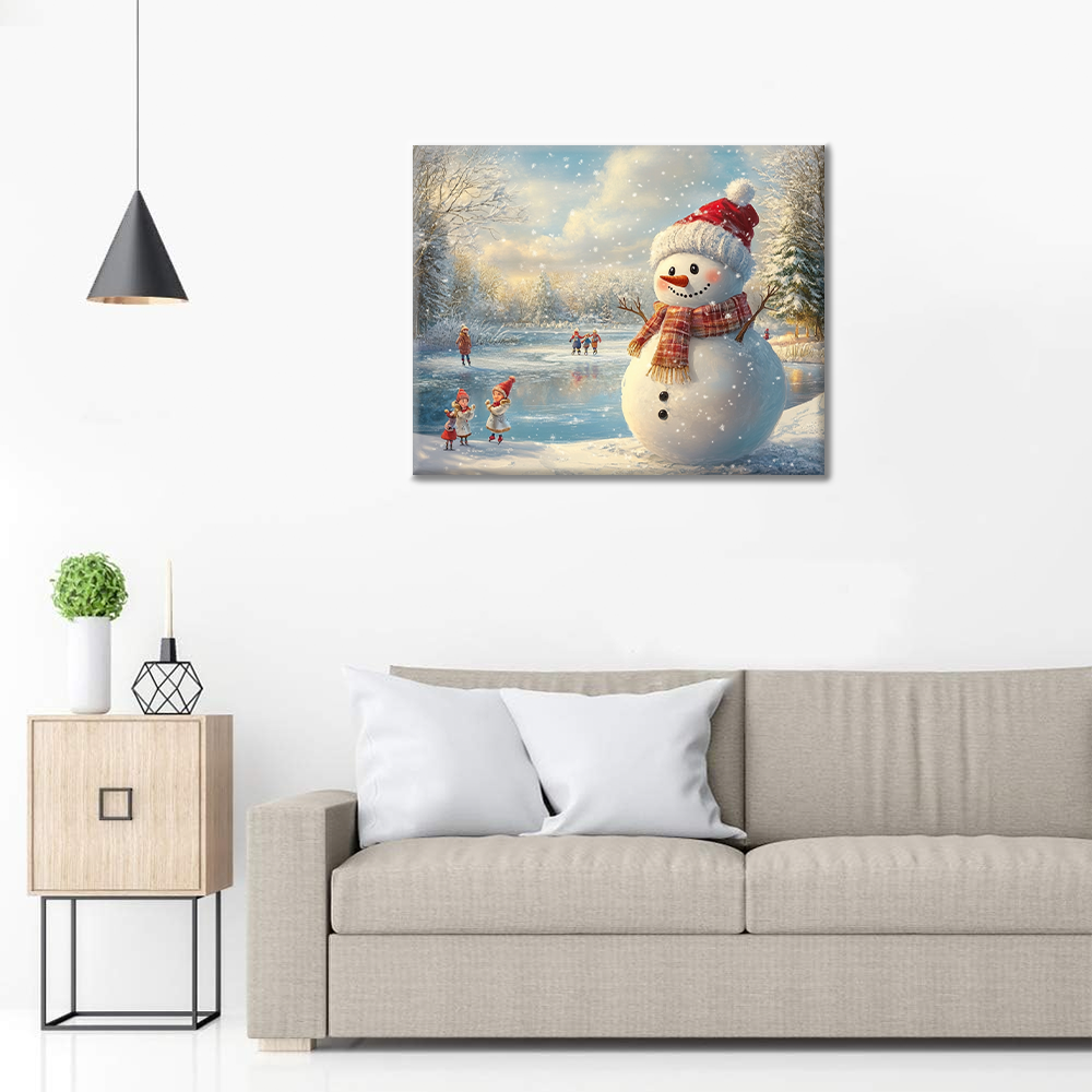 Bonhomme de neige de Noël – Peinture par numéros