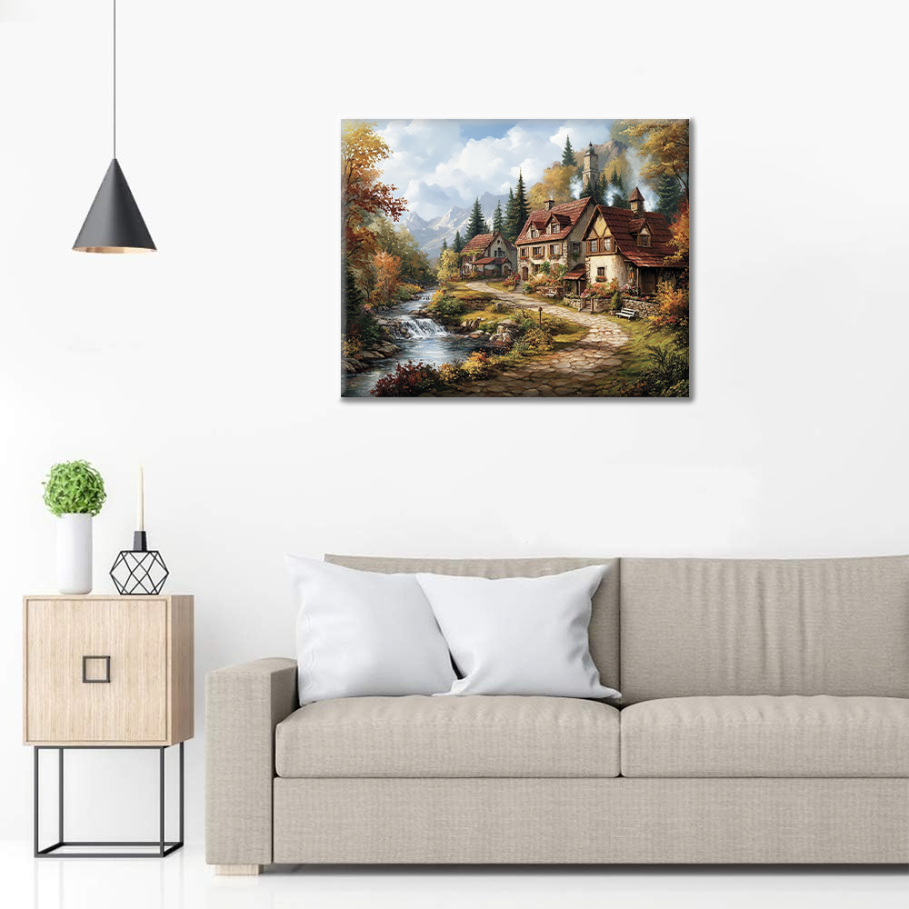 Village idyllique - Peinture par numéros
